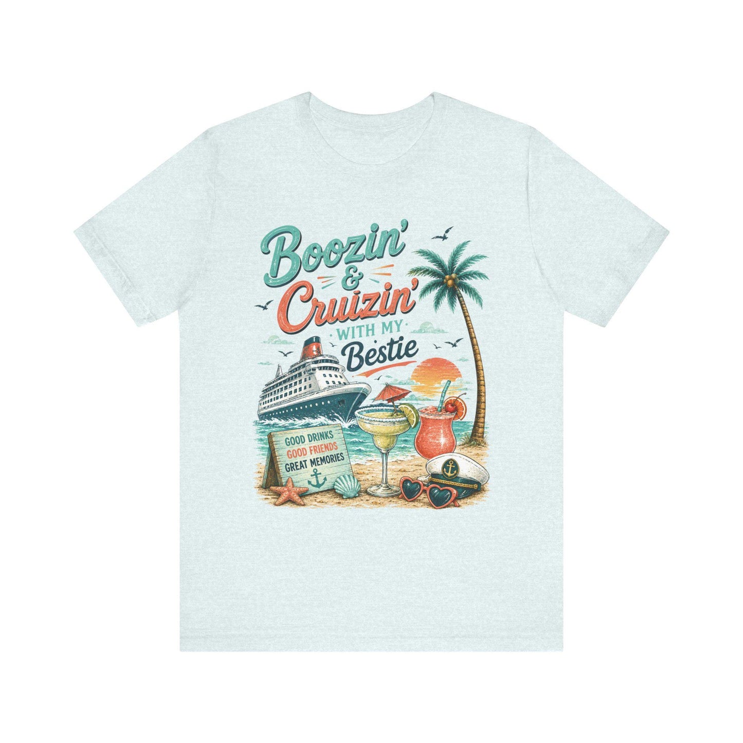 Boozin Cruizin With My Bestie Cruise Shirt, Girls Trip Vacation Tee