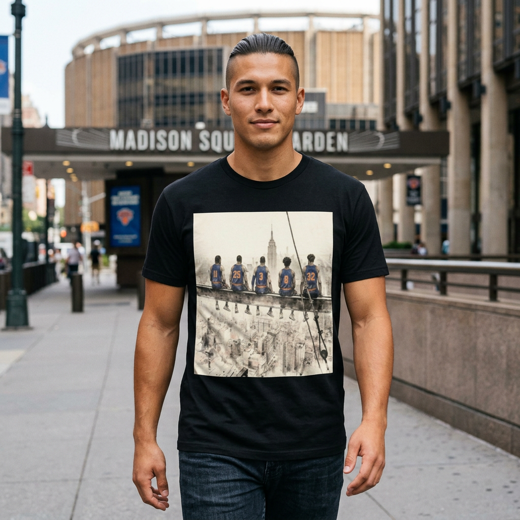 NYC Skyline Lunch Crew T-Shirt — Vintage Construction Workers Graphic Tee