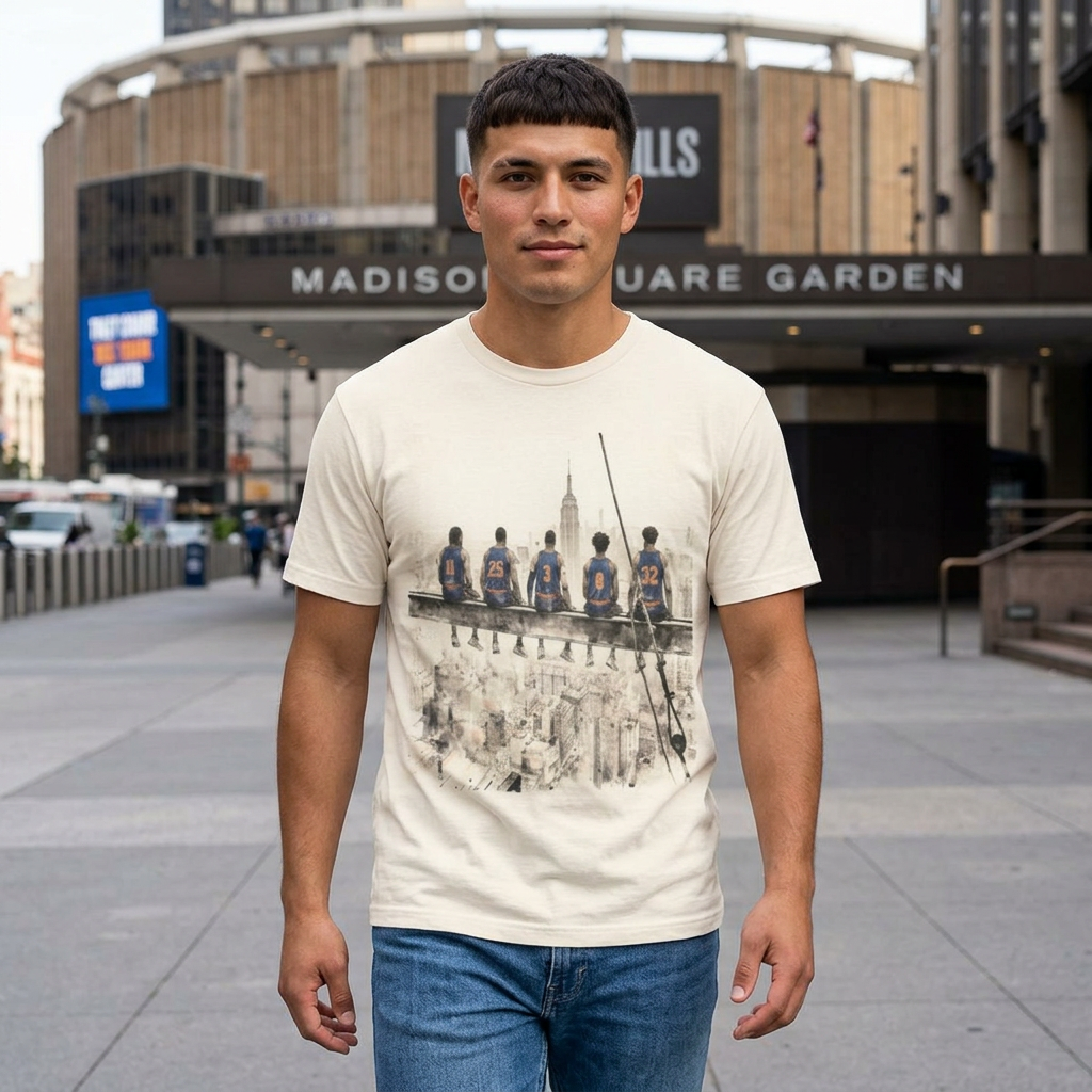 NYC Skyline Lunch Crew T-Shirt — Vintage Construction Workers Graphic Tee
