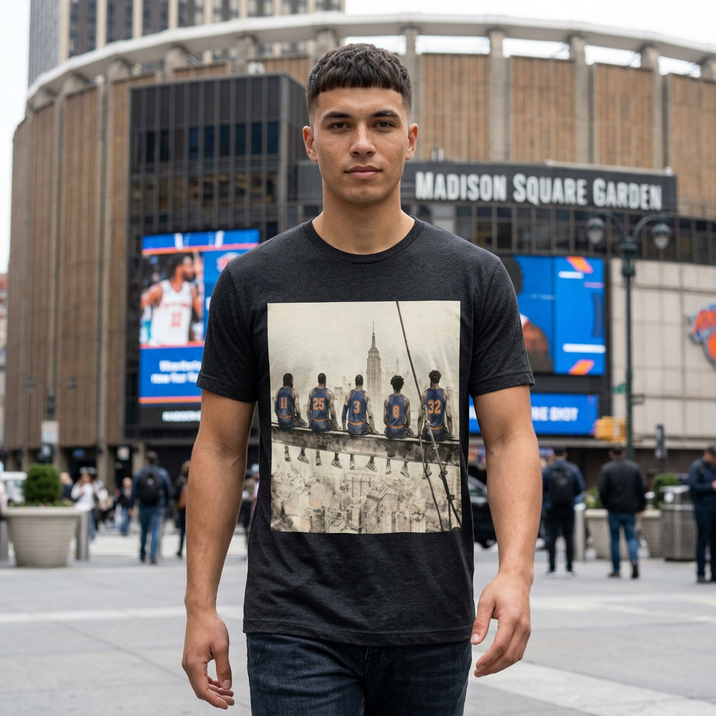 NYC Skyline Lunch Crew T-Shirt — Vintage Construction Workers Graphic Tee