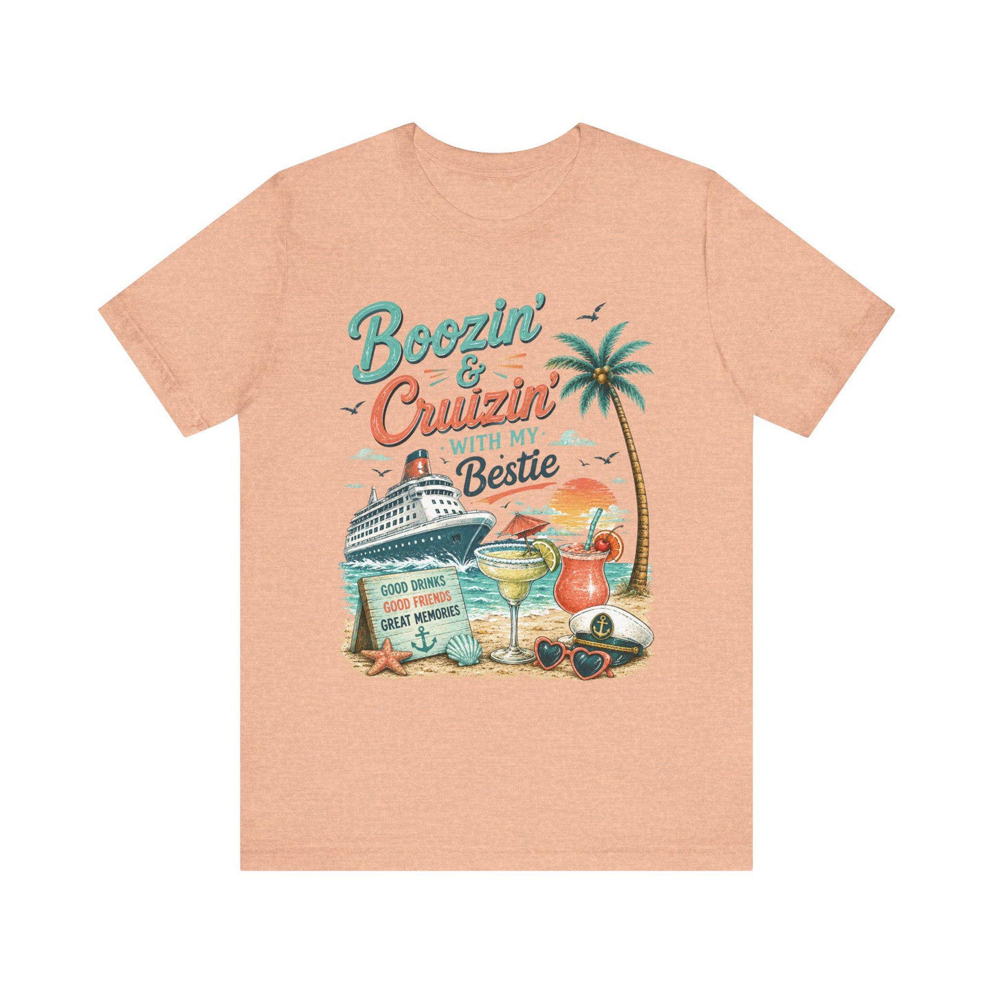 Boozin Cruizin With My Bestie Cruise Shirt, Girls Trip Vacation Tee