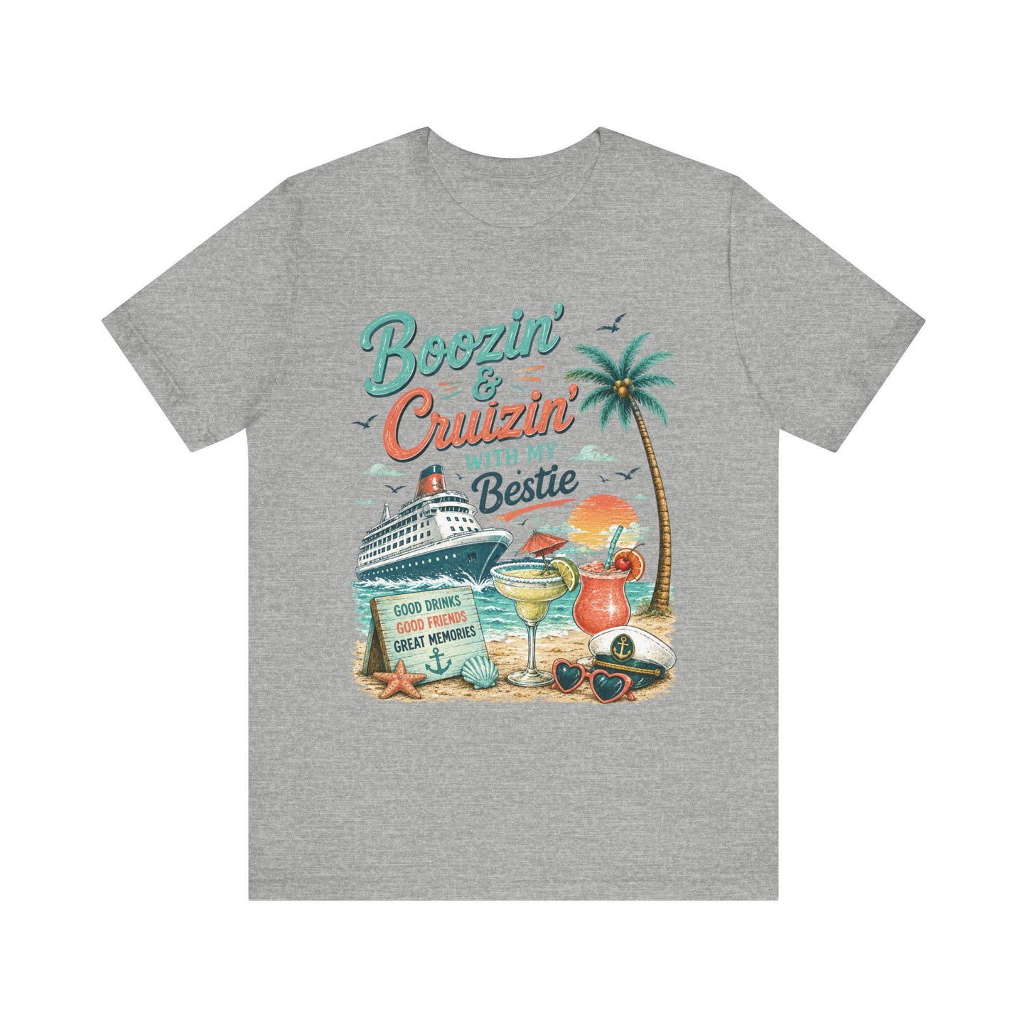 Boozin Cruizin With My Bestie Cruise Shirt, Girls Trip Vacation Tee