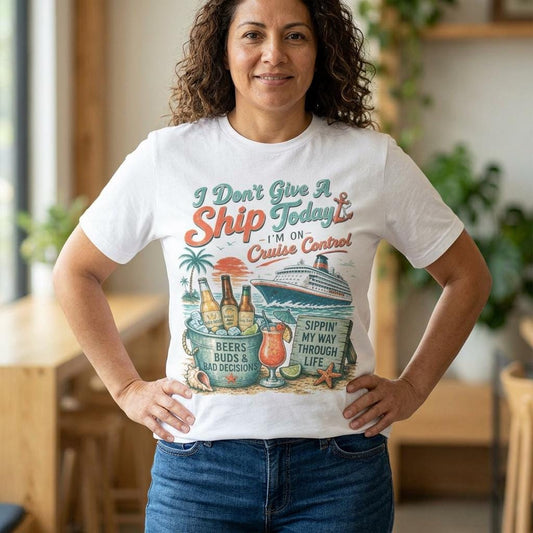 I Don't Give A Ship Today Cruise Control T-Shirt | Cruise Vacation Tee