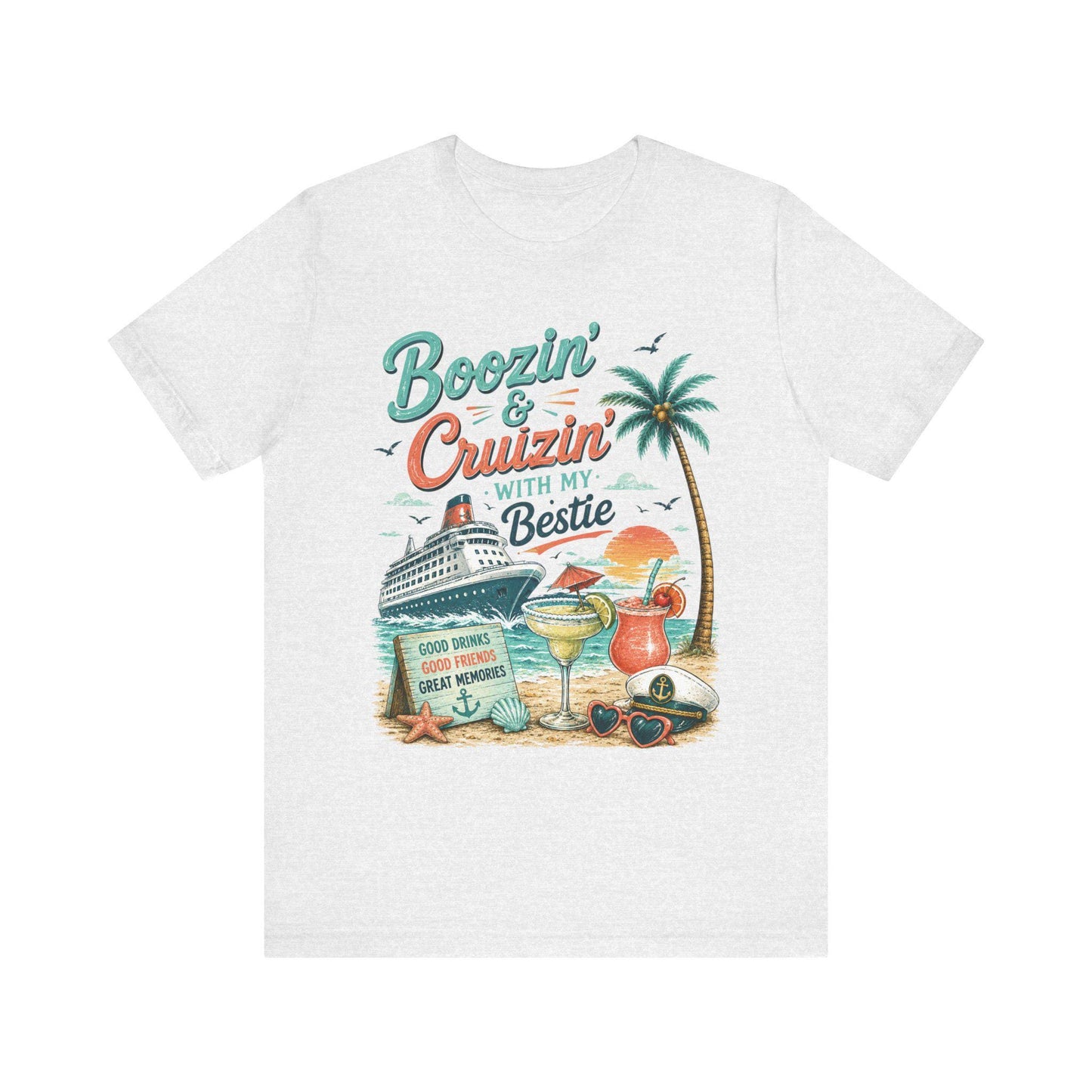 Boozin Cruizin With My Bestie Cruise Shirt, Girls Trip Vacation Tee