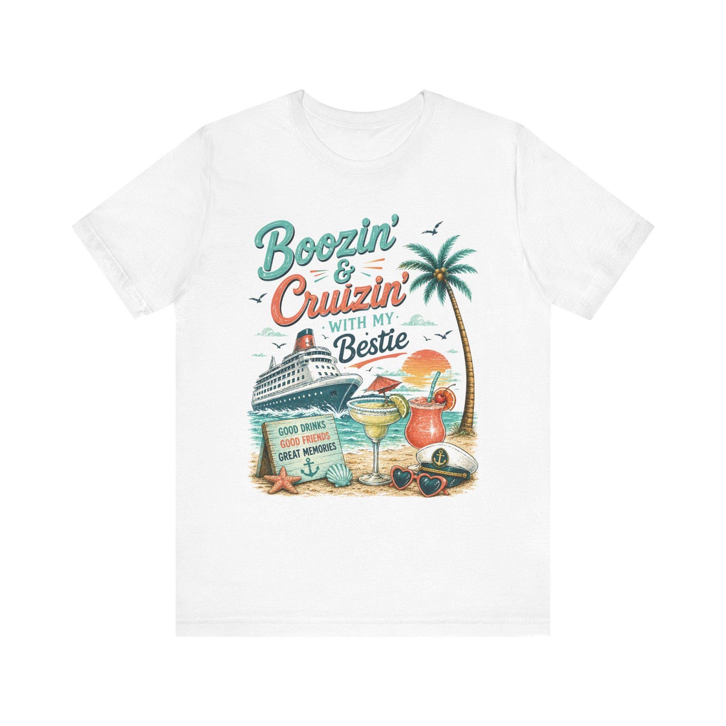 Boozin Cruizin With My Bestie Cruise Shirt, Girls Trip Vacation Tee