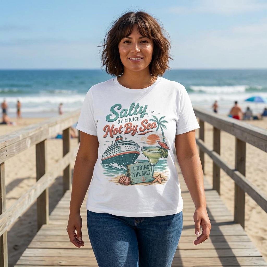 Salty by Choice Cruise T-Shirt | Beach Bar Vibes, Margarita Nights Tee