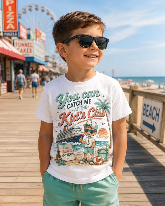 You Can Catch Me at the Kid's Club Youth Tee, Kid's Cruise T-Shirt