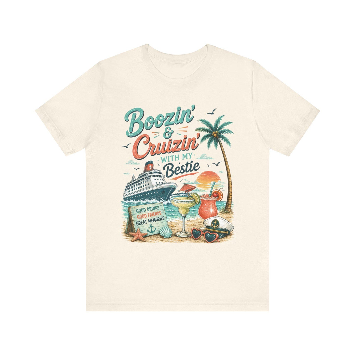 Boozin Cruizin With My Bestie Cruise Shirt, Girls Trip Vacation Tee