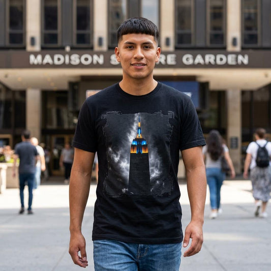 Empire State Building Nightscape T-Shirt, NY Knicks inspired