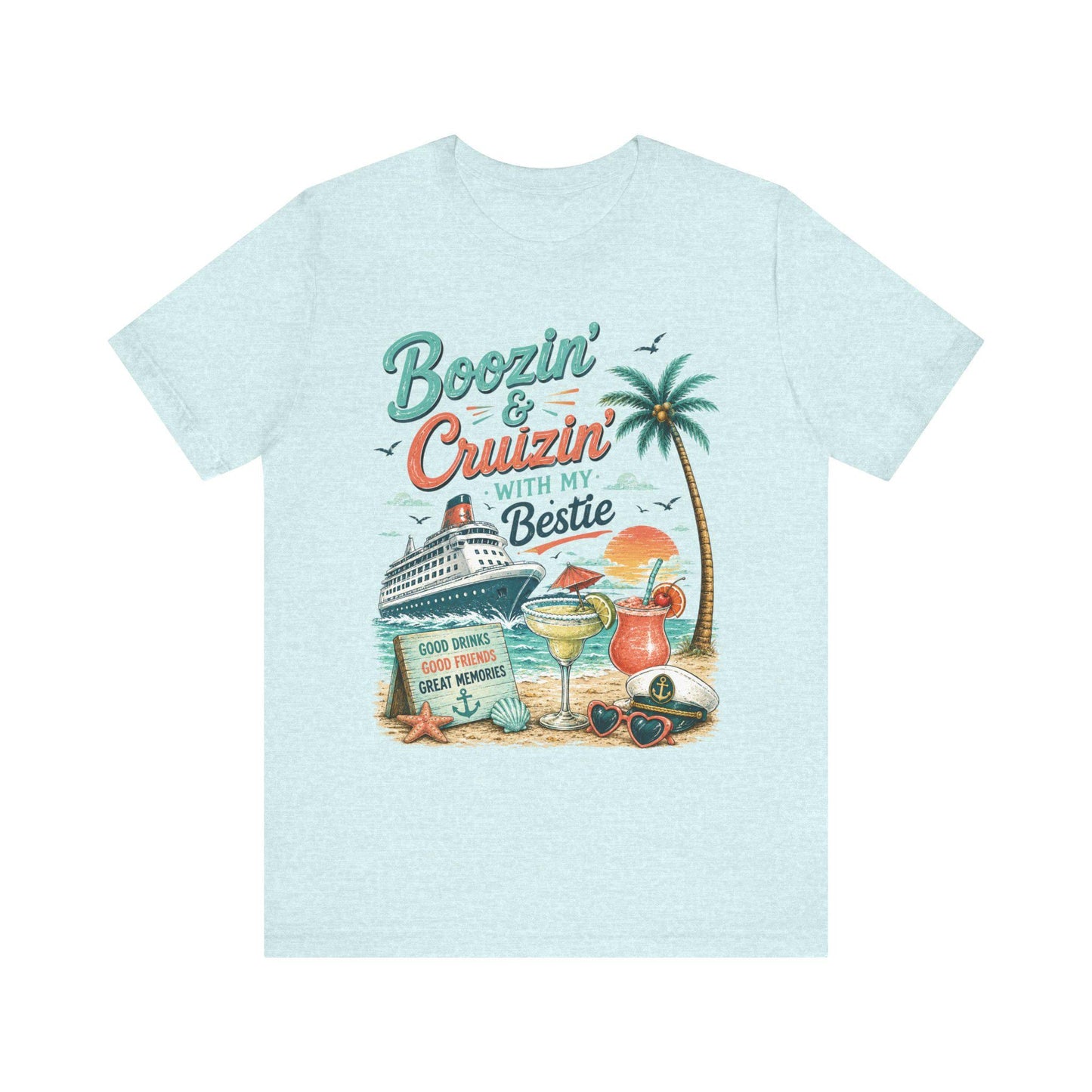 Boozin Cruizin With My Bestie Cruise Shirt, Girls Trip Vacation Tee