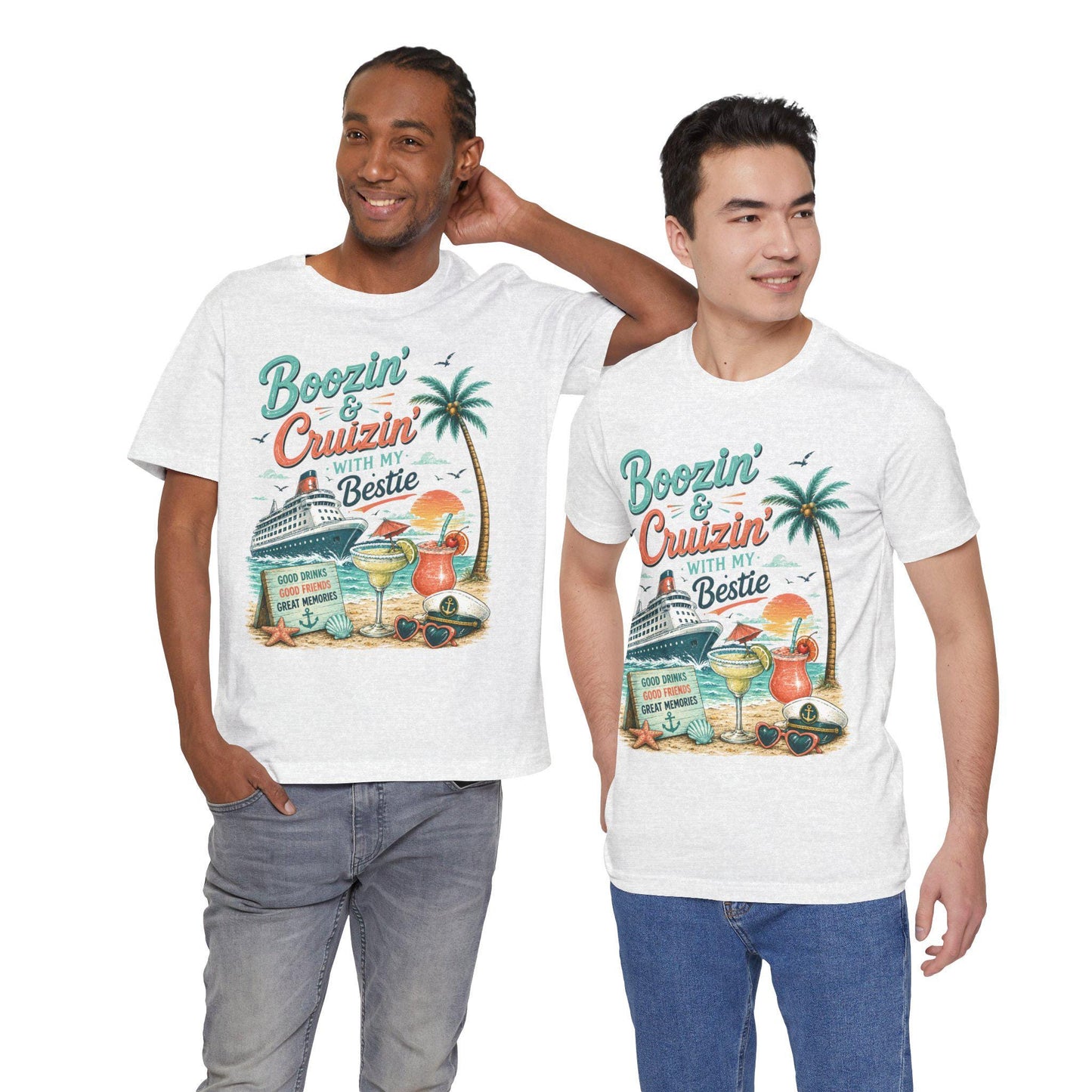 Boozin Cruizin With My Bestie Cruise Shirt, Girls Trip Vacation Tee