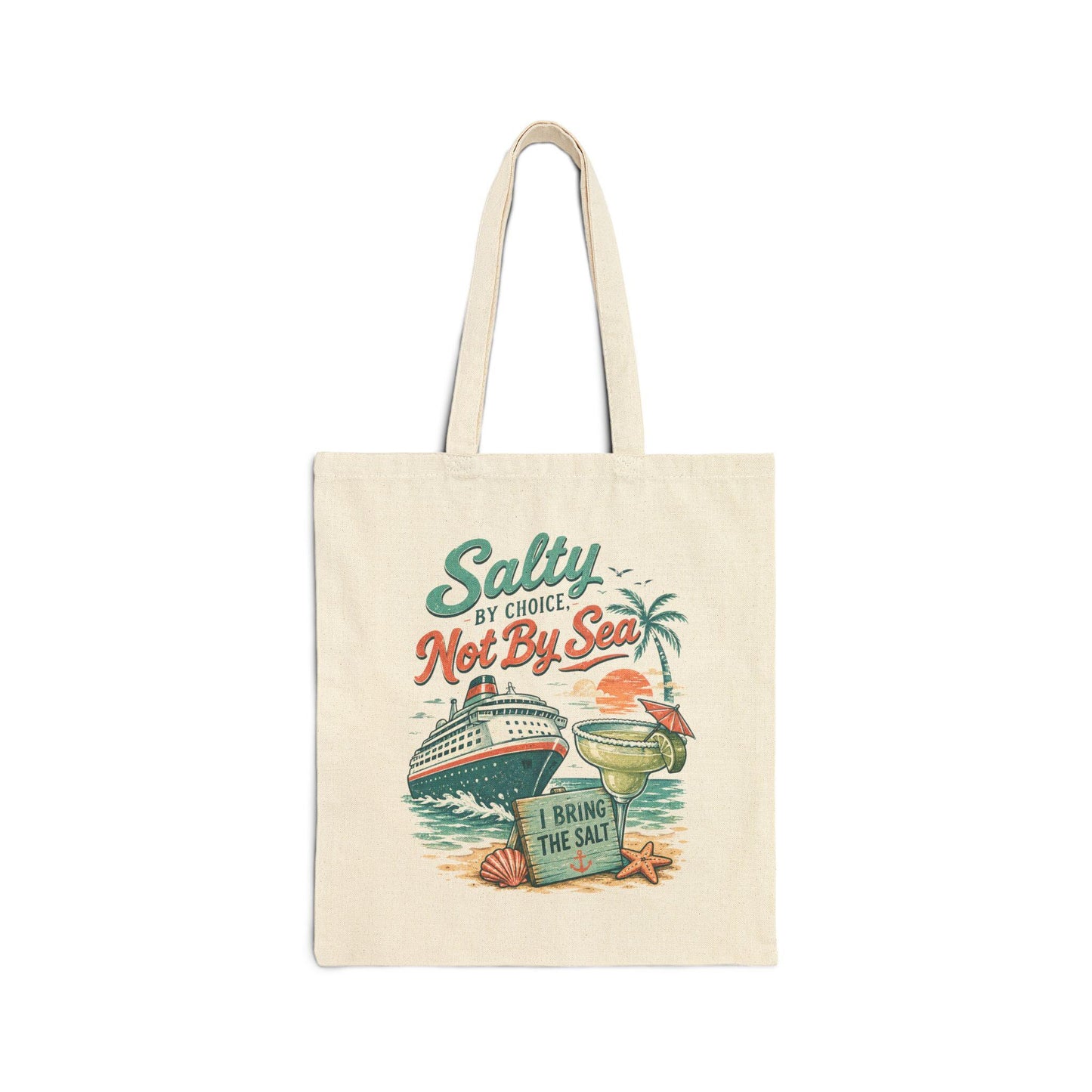 Salty by Choice Canvas Tote Bag | Cruise Beach Vacation Accessory